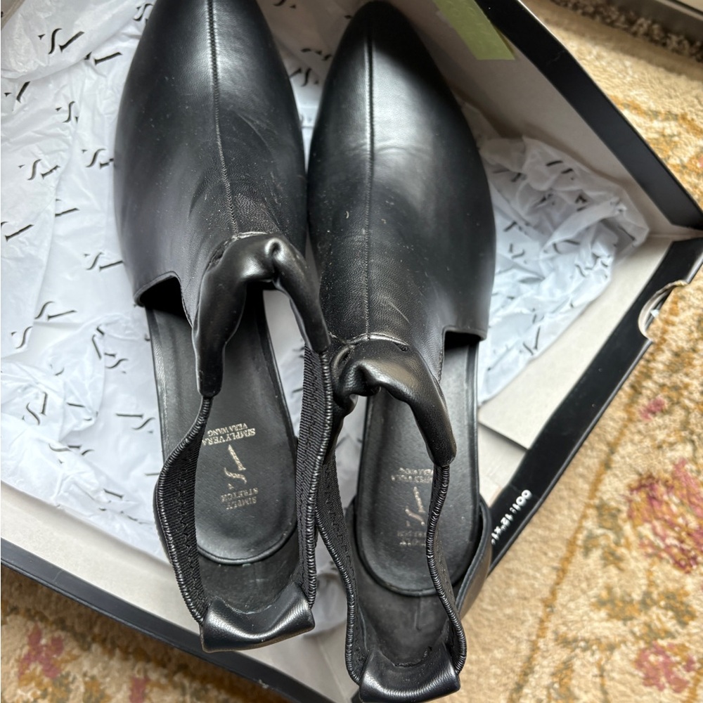 Vera Wang Black Leather Heels